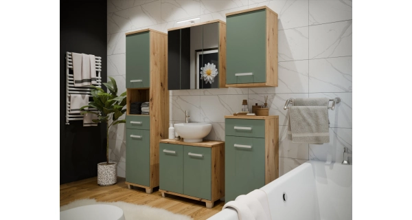 CANELU koupelnová sestava, dub artisan/šalvěj, 5 let záruka