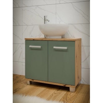 CANELU koupelnová skříňka pod umyvadlo, dub artisan/šalvěj, 5 let záruka