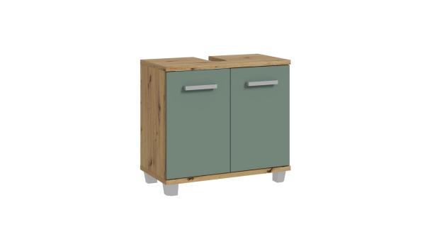 CANELU koupelnová skříňka pod umyvadlo, dub artisan/šalvěj, 5 let záruka