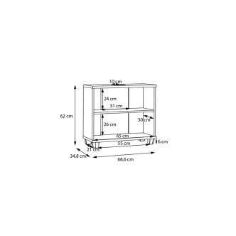 CANELU koupelnová skříňka pod umyvadlo, tmavě šedý beton/old-wood vintage, 5 let záruka