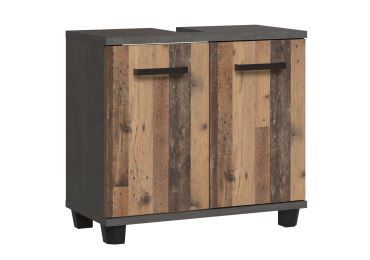 CANELU koupelnová skříňka pod umyvadlo, tmavě šedý beton/old-wood vintage, 5 let záruka