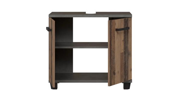 CANELU koupelnová skříňka pod umyvadlo, tmavě šedý beton/old-wood vintage, 5 let záruka