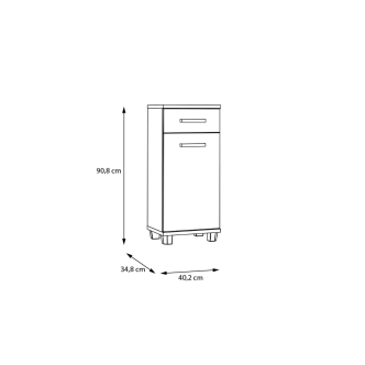 CANELU koupelnová spodní skříňka, dub sonoma/bílý lesk, 5 let záruka