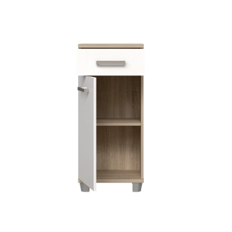 CANELU koupelnová spodní skříňka, dub sonoma/bílý lesk, 5 let záruka