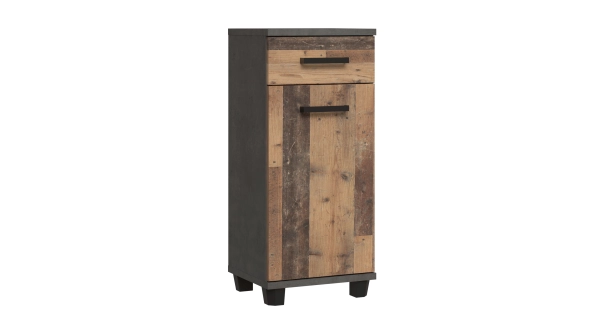CANELU koupelnová spodní skříňka, tmavě šedý beton/old-wood vintage, 5 let záruka