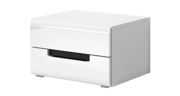 CAPH noční stolek, bílá/bílý lesk DOPRODEJ
