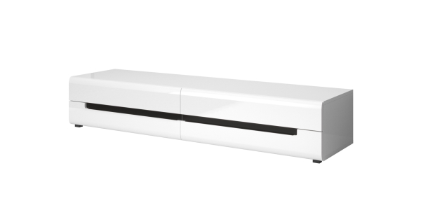 CAPH TV stolek šíře 180 cm, bílá/bílý lesk
