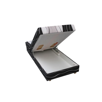 Černo-bílo-šedá čalouněná postel NEJBY 90x198 cm DOPRODEJ