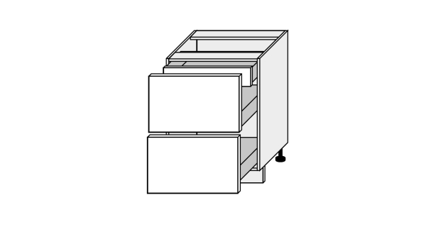 CHANIE, skříňka dolní D2A 60/1A, korpus: bílý, barva: grey stone