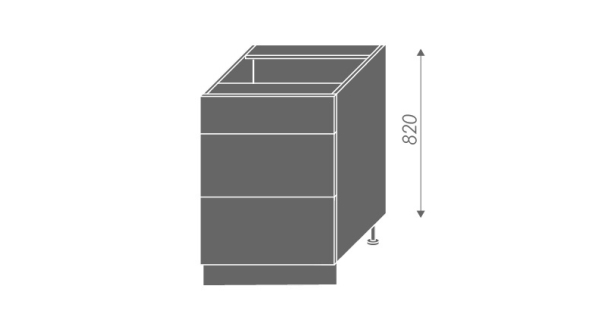 CHANIE, skříňka dolní D3A 60, korpus: grey, barva: grey stone