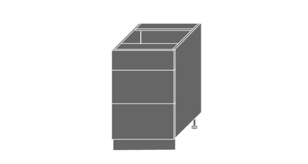 CHANIE, skříňka dolní D3m 50, korpus: grey, barva: light grey stone