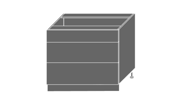 CHANIE, skříňka dolní D3m 90, korpus: bílý, barva: light grey stone