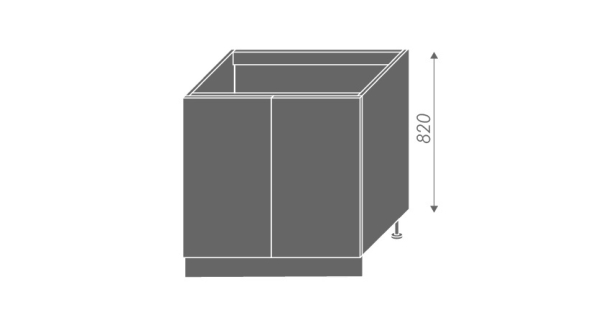 CHANIE, skříňka dolní dřezová D8z 80, korpus: bílý, barva: grey stone