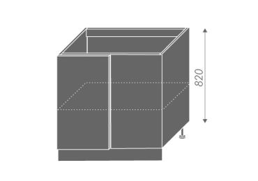 CHANIE, skříňka dolní rohová D13 U, korpus: grey, barva: white