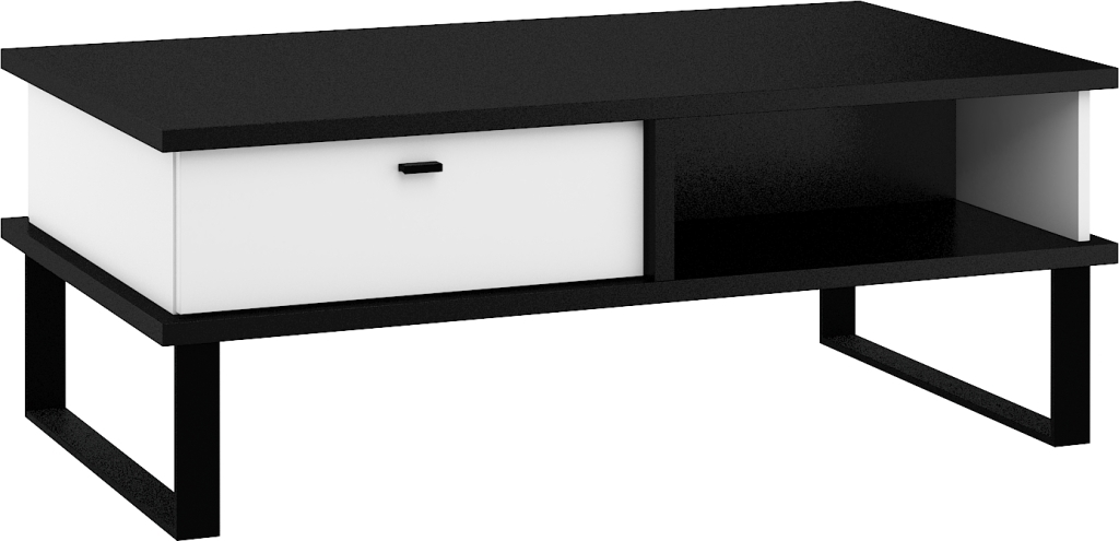Levně Konferenční stolek ORSOLA 2SP, černá/bílá