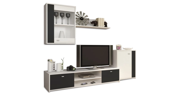 DACTYL obývací stěna, bílá / černá