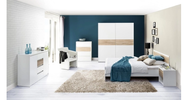 DAMBULLA II, komoda 2D4S, dub sonoma/bílá