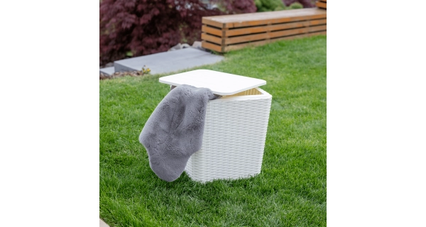 DANKA, zahradní úložný box/příruční stolek, bílá