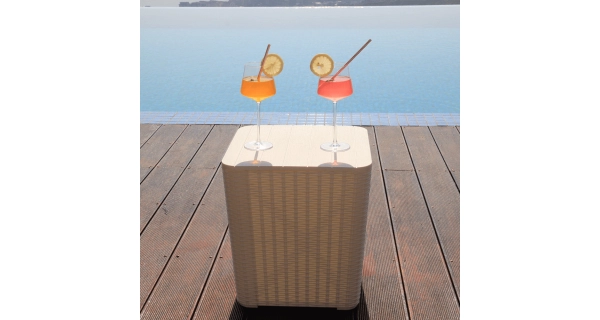 DANKA, zahradní úložný box/příruční stolek, bílá