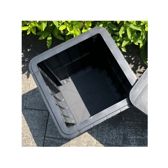 DARKA, zahradní úložný box/příruční stolek, černá