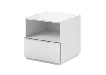 DEJEON televizní stolek 1S, bílá/bílé sklo