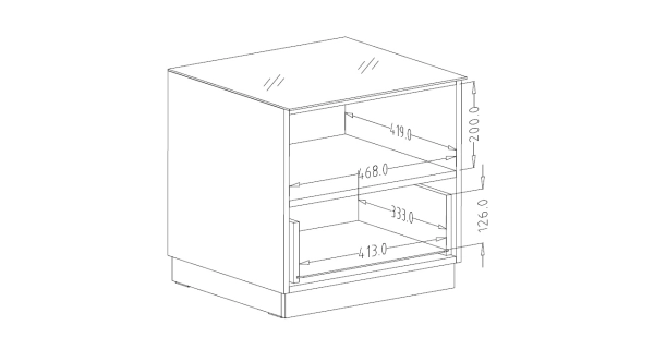 DEJEON televizní stolek 1S, bílá/bílé sklo
