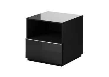 DEJEON televizní stolek 1S, černá/černé sklo