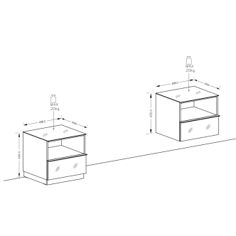 DEJEON televizní stolek 1S, černá/šedé sklo