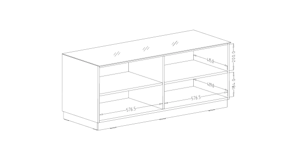 DEJEON televizní stolek 1V, bílá/bílé sklo