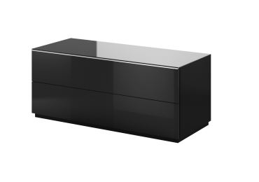 DEJEON televizní stolek 1V, černá/černé sklo