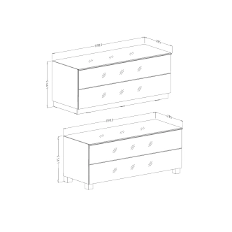 DEJEON televizní stolek 1V, černá/černé sklo