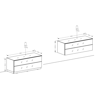 DEJEON televizní stolek 1V, černá/šedé sklo