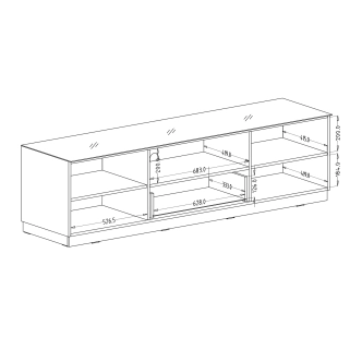 DEJEON televizní stolek 2D1V, bílá/bílé sklo