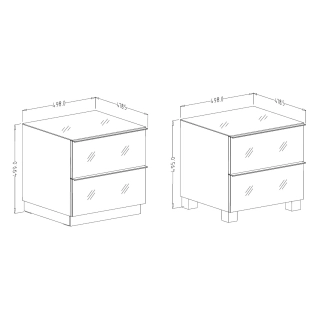 DEJEON televizní stolek 2S, černá/šedé sklo