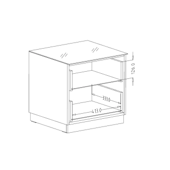 DEJEON televizní stolek 2S, černá/šedé sklo