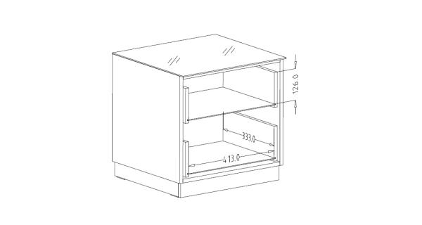 DEJEON televizní stolek 2S, černá/šedé sklo