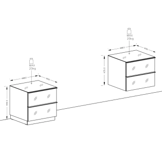 DEJEON televizní stolek 2S, černá/šedé sklo