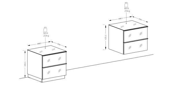 DEJEON televizní stolek 2S, černá/šedé sklo