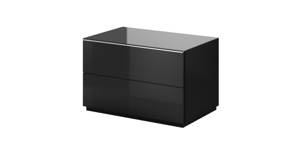 DEJEON televizní stolek malý 1V, černá/černé sklo