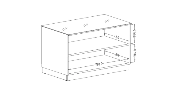 DEJEON televizní stolek malý 1V, černá/černé sklo