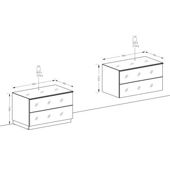 DEJEON televizní stolek malý 1V, černá/černé sklo