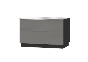 DEJEON televizní stolek malý 1V, černá/šedé sklo
