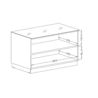 DEJEON televizní stolek malý 1V, černá/šedé sklo