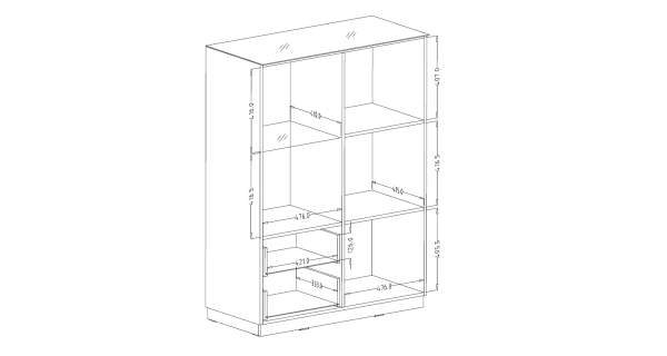 DEJEON vitrína 2D2S, bílá/bílé sklo