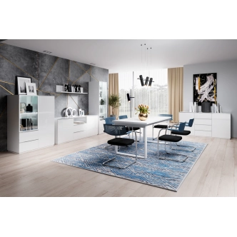 DEJEON závěsná skříňka 1D, bílá/bílé sklo