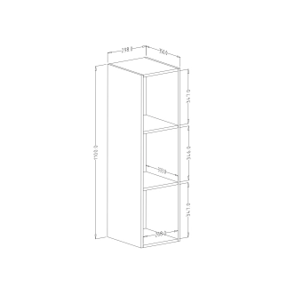 DEJEON závěsný regál, černý