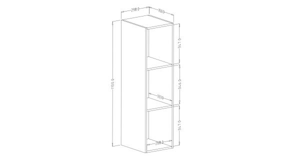 DEJEON závěsný regál, černý