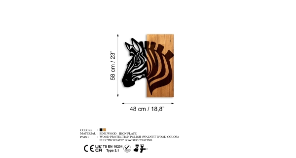 Dekorace na zeď NN01650 - zebra