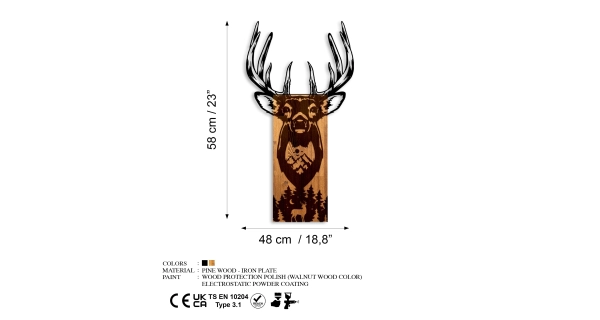Dekorace na zeď NN01657 - jelen