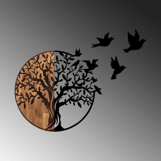 Dekorace na zeď NN01658 - strom s ptáky